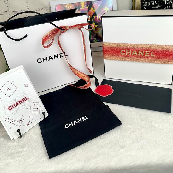 CHANEL Handbags - CHANEL BOX, Shopping Bag, Dust bag, ribbon, greeting card, Camila sticker set
